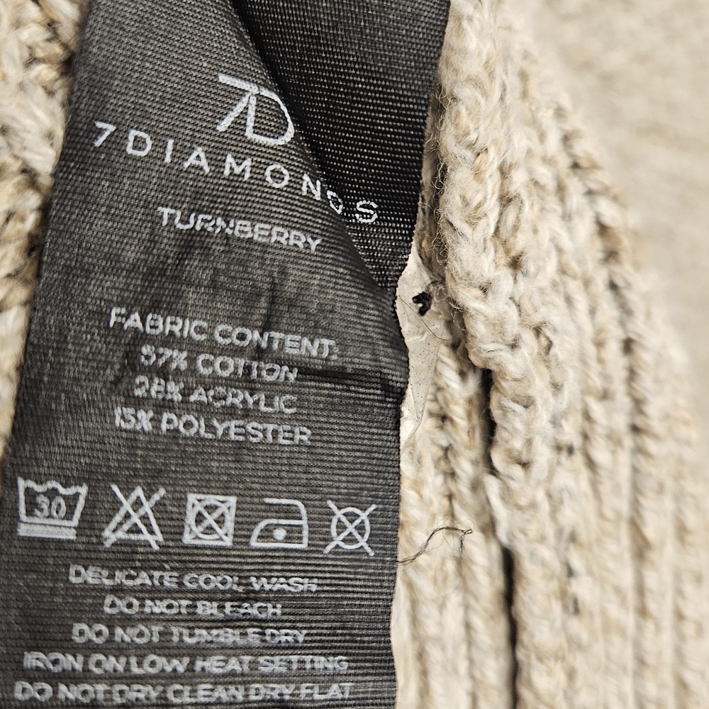 7 DIAMONDS Turnberry Mens XL Beige Cotton Blend Quarter Zip Knit Sweater - Picture 3 of 10